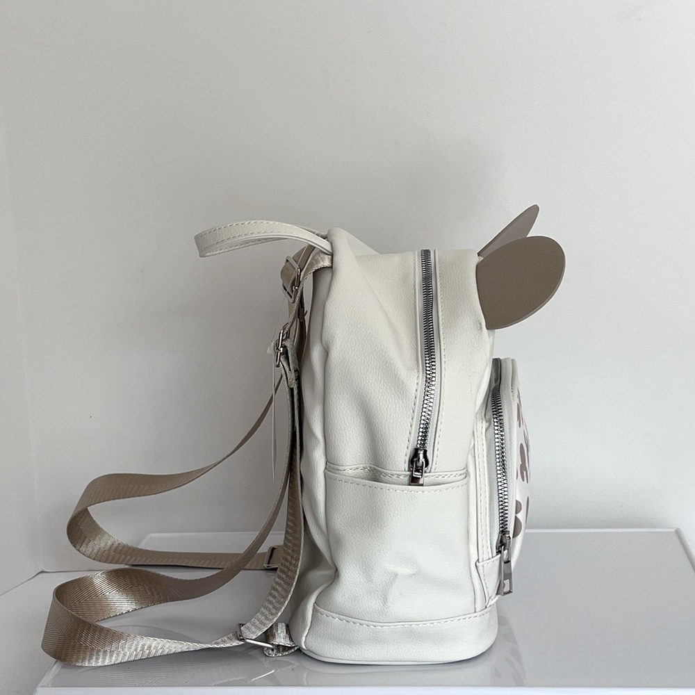 Adorable Khaki and Cream Mickey Mouse Backpack with Iconic Ears.  New with Tags. - Picture 4 of 14